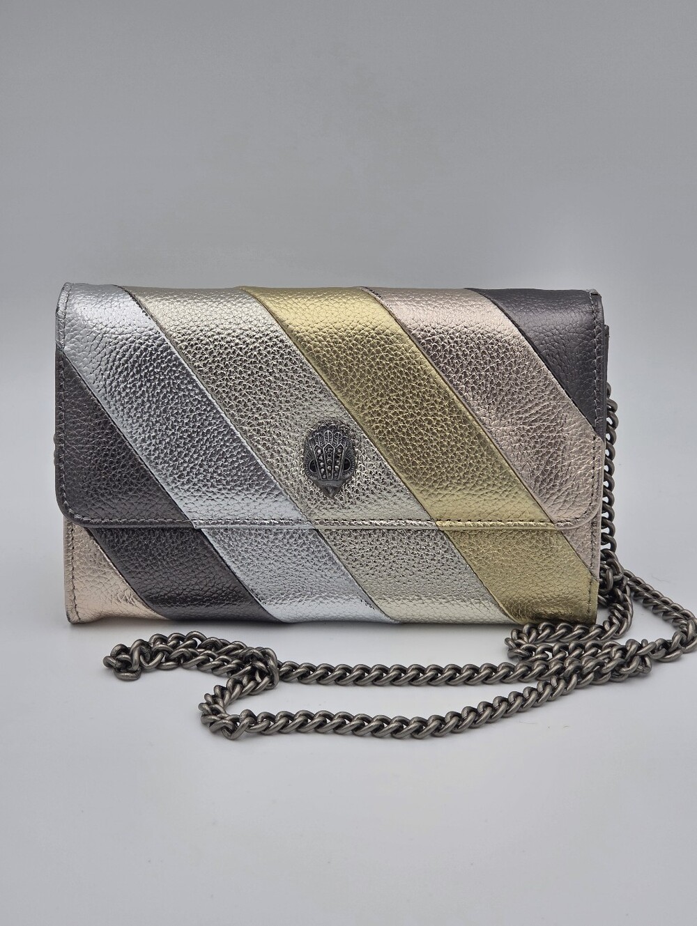 Kurt Geiger Kensington Metallic Striped Wallet on a Chain
